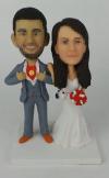 Custom Super dad super boss groom wedding cake toppers