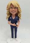 Custom nurse bobblehead in navy scrubs