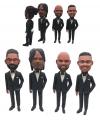 Custom groomsmen bobbleheads African American groomsman