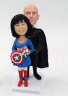 Bat super hero and Captain my face superhero wedding cake toppers-