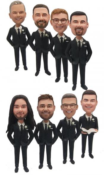 Custom groomsmen gift bobblehead dolls set of 8 best man