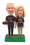 Custom old couple bobbleheads American football fans