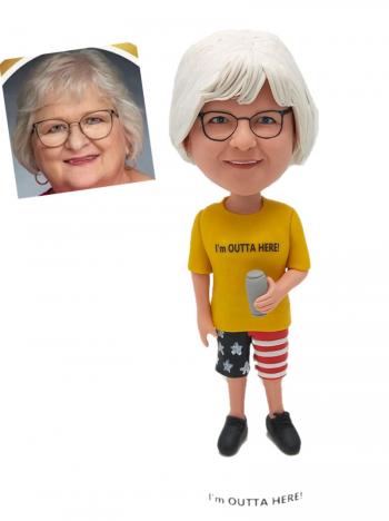 Retirement gift custom bobblehead for female retired