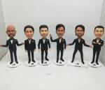 Custom groomsmen bobbleheads for six