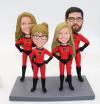 Custom bobbles for family- Incredibles- for 4 persons