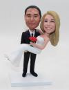 Custom wedding bobbleheads-groom hold bride