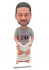 Custom bobblehead man sitting on toilet funny gift for Dad