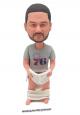 Custom bobblehead man sitting on toilet funny gift for Dad