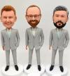 Groomsmen gifts custom bobbleheads set of 3