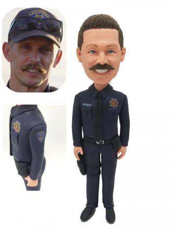 Custom policeman bobblehead Christmas gift for husband