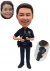 Custom bobblehead police woman with gun