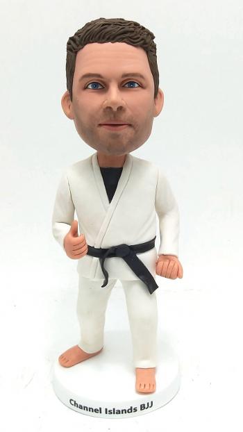 Custom bobblehead judo jiujitsu black belt