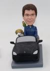 Custom male bobblehead with car