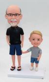 Custom bobblehead grandfather and grandchild