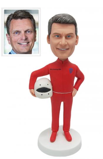 Custom Race Car Driver Bobblehead - Personalized Racing Gift