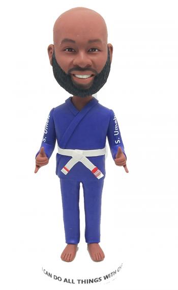 Custom bobblehead doll In blue Judo Suit