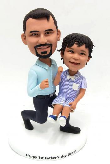 Custom bobblehead father and son