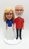 Custom 50th wedding anniversary bobbleheads gift old couple